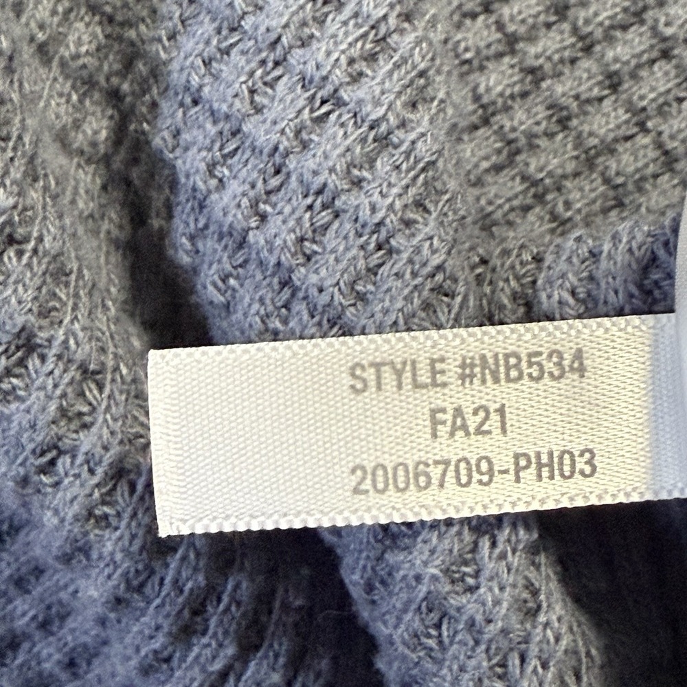 Madewell Waffle Knit Mockneck Sweatshirt Womens Large Sunfaded Indigo Blue - Picture 8 of 9